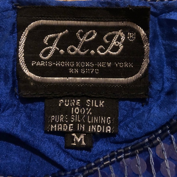 JLB Holiday Sequin Silk Top - Picture 4 of 10